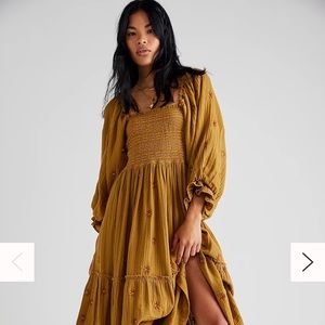 Dahlia Embroidered Maxi Dress in Olive